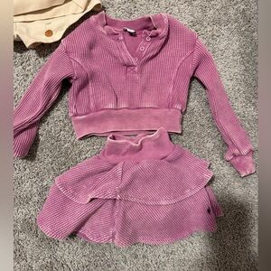 Splendid Perry Long-sleeve Top and Ruffle Skirt Set